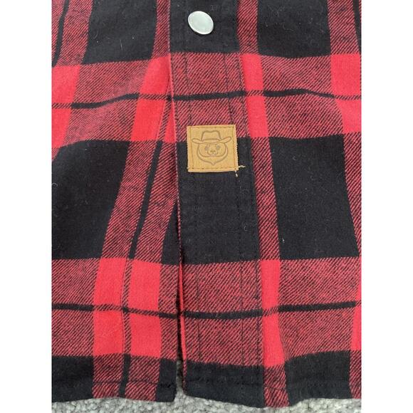 Dubinik Customized Version Men's Plaid Flannel Shirts Large Red Green Cotton - Picture 6 of 8